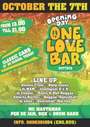 Opening Day One Love Bar 7 Oct Pattaya Thailand